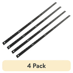 (4 pack) Hyper Tough 36 inch Ruler, Bulk Aluminum Metal, Black