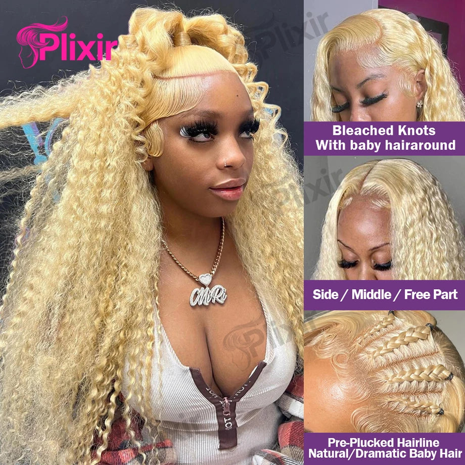 613 Human Hair Wig 13x6 Hd Lace Frontal Wig Deep Wave Curly Human Hair Wigs 30 Inch 13x4 Honey Blonde Lace Front Human Hair Wig