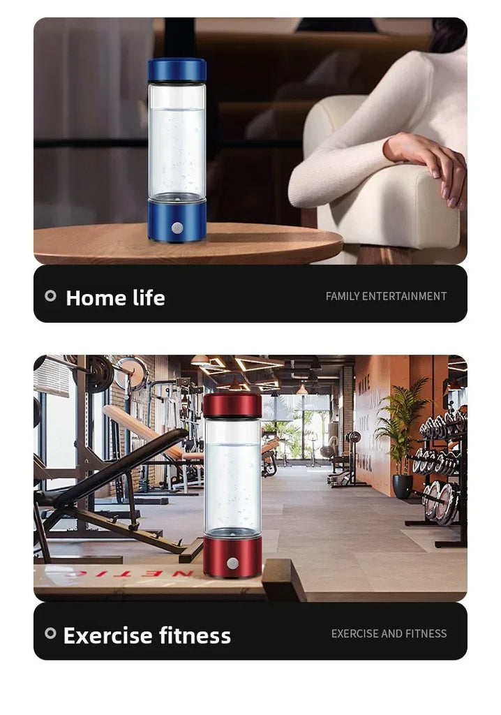 Portable Electric Hydrogen Generator Water Cup Filter Ionizer Maker Hydrogen-Rich Water Cup Anti-Aging Hydrogen Water Bottle