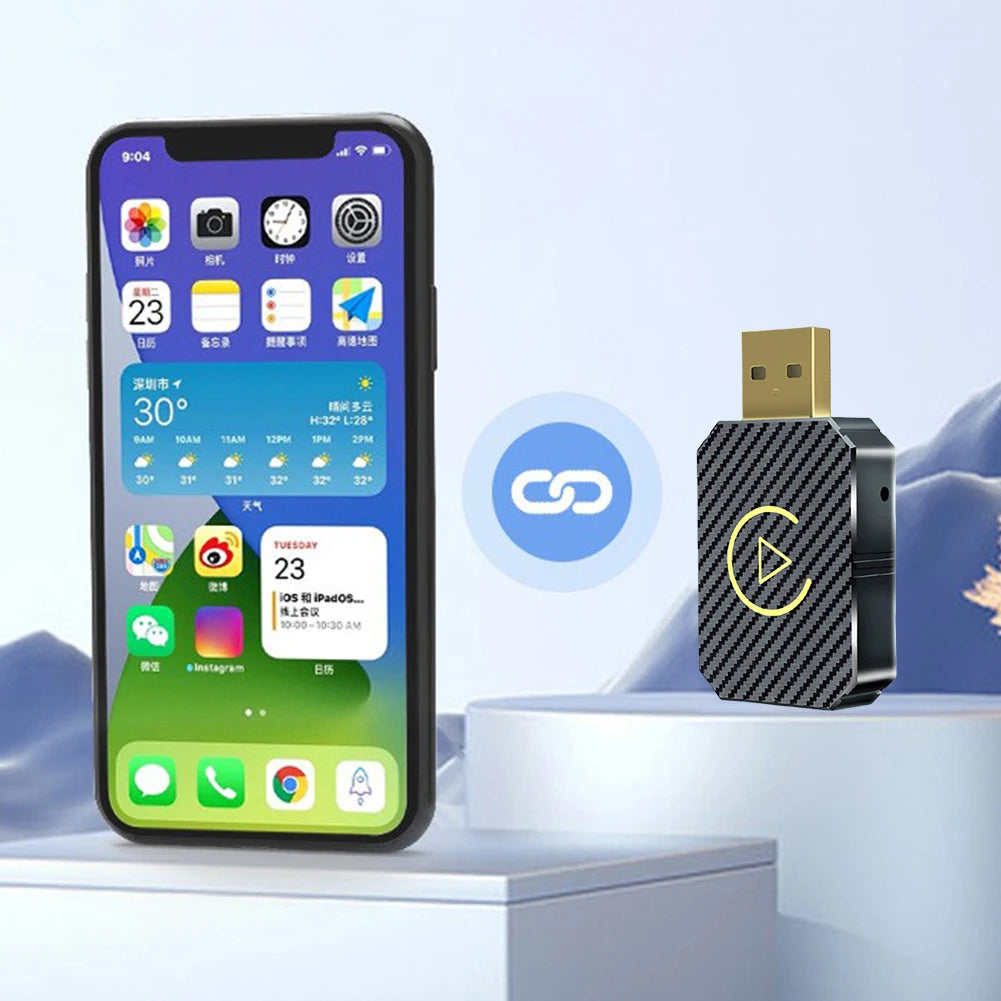 ﻿ 1-5Pcs 2in1 MINI Q1M Wireless CarPlay Android Auto Adapter BT5.0 WiFi Fast Connection Wireless Adapter Smart Mini Box USB