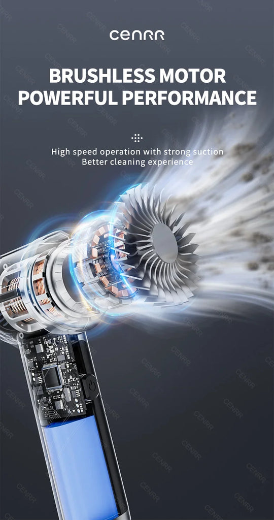 CENRR 998000PA Car Vacuum Cleaner Strong Suction Powerful Handheld Wireless Vacuum Cleaner Mini Blower for Home Appliance