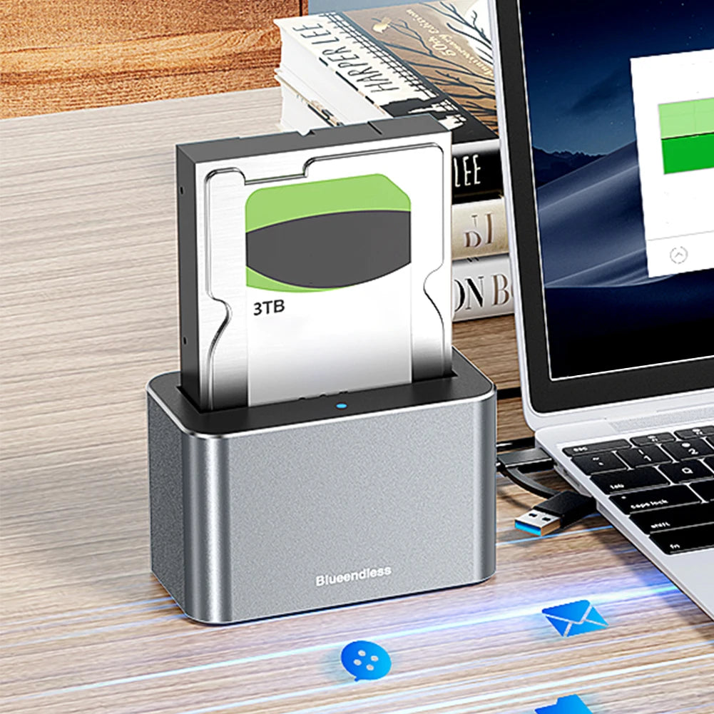 Hard Drive Dock SAS To USB 3.0 Adapter Support Up To 20TB USB External Disk Box Enclosure Case for 2.5/3.5 in SATA/SAS HDD SSD