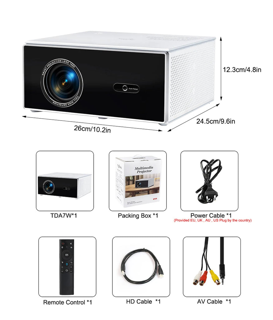 ThundeaL TDA7W Full HD 1080P Projector Android 13 WiFi6 2G 32G Projetor 4k Video TDA7 Voice Control 3D Smart Home Theater Beamer