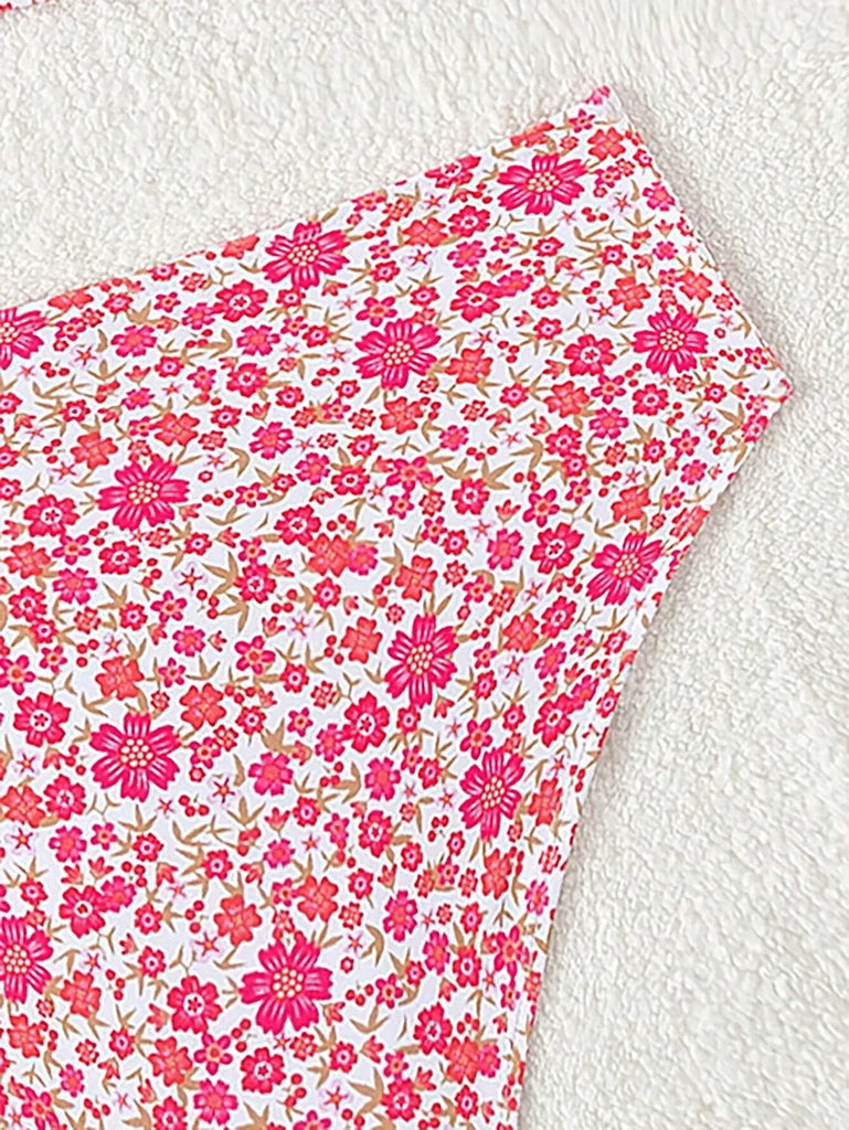 Sexy Floral Print Female Swimsuits Women Bikini 2025 Swimwear High Waisted Bikinis Sets Two Pieces Bandeau Bathing Suit Beahwear