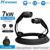 Khons 7KW EV Cable Type2 To Type2 Ev Charging 32A EV Cable Type2 Female To Male Plug EVES Charging Stations 5M Cable TPU IP65