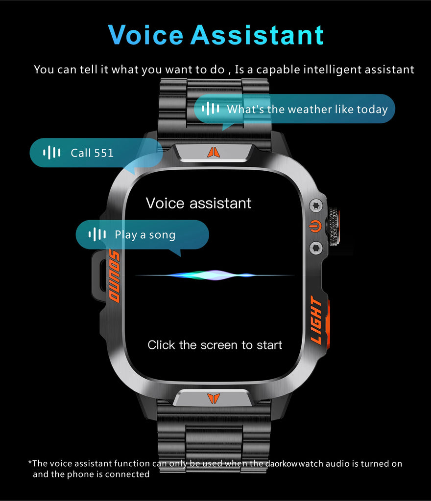 LIGE New Outdoor Military Smart Watch Men 420mAh LED Flashlight Heart Rate Sleep Health Monitoring Sport Fitness Smartwatch 2025