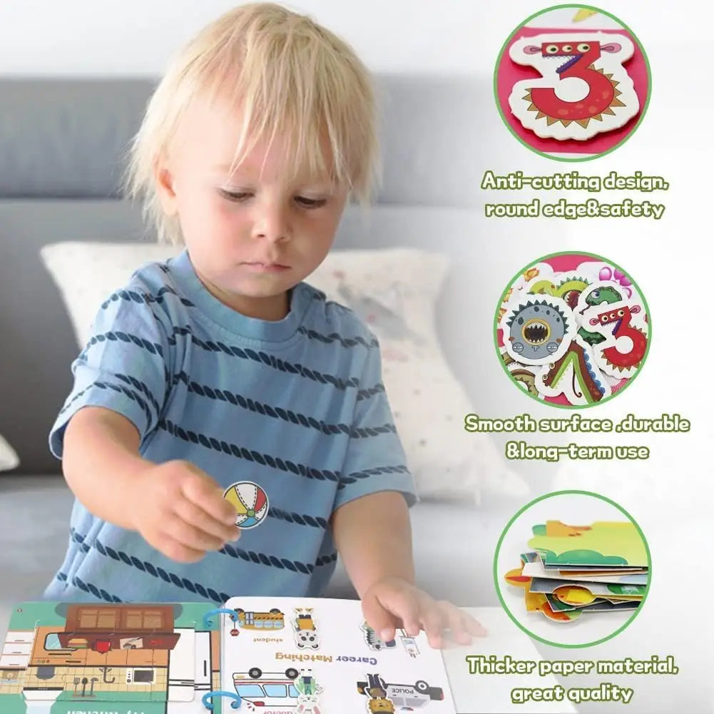 Yeahbo Busy Book for Kids 2 3 4 5 Year Old Girls Boys, Montessori Toys, Toddler Educational Toys Gifts for 2-5 Year Old Kids