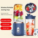 Draagbare Mini Vrugteblender Elektriese Draadlose Sapdrukker Met 6 Lemme Vir Smoothies En Skudmiddels USB Herlaaibare Mini Sapdrukkerbeker