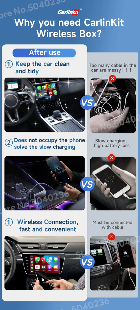 CarlinKit 5.0 2air & CarlinKit 4.0 CP2A Wireless Android Auto &CarPlay Wireless Adapter 2.4G&5.8Ghz WiFi Auto Connect OTA Update