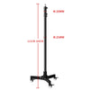 SH Metal Floor Light Stand Photography Fill Lighting Stand With 3pcs Casters Wheel Dual-use Background Light Stand