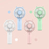 Mini Handheld Fan Portable USB Rechargeable Fans Desk with Base Small Makeup Eyelash Cooler Women Girls Outdoor Office White