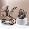 Luxury Baby Stroller 3 in 1 Newest Easy Folding Multifunctional Stroller Travel Portable Baby Carriage Safety Seat EU Standard