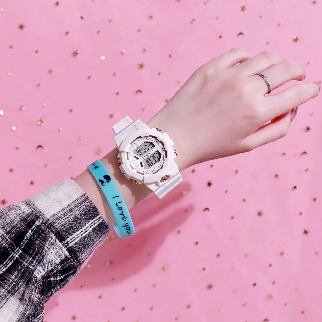 Women Watches Top Brand Luxury Fashion Waterproof LED Digital Stopwatch Date Rubber Sport Wrist Watch Ladies Watch Reloj Mujer