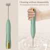 Electric Egg Beater 3 Speeds Mini Stirrer Whipper Stainless USB Rechargeable 1500mAh Wireless for Latte/Cappuccino/Hot Chocolate