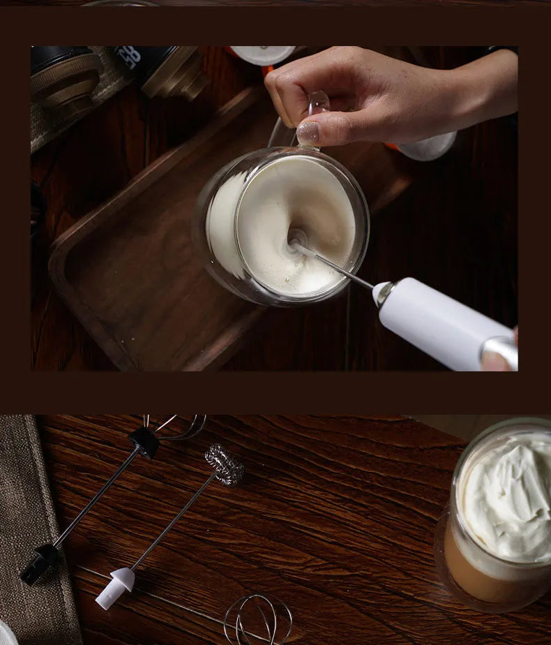 Portable Rechargeable Electric Milk Frother Foam Maker Handheld Foamer High Speeds Drink Mixer Coffee Frothing Wand whisk