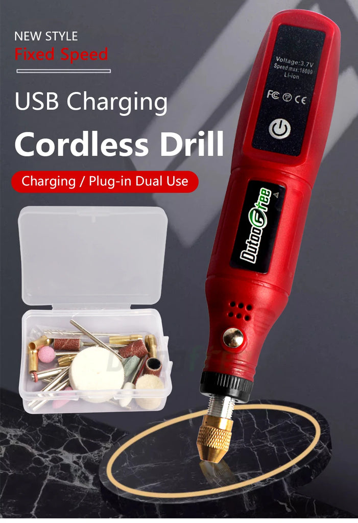 USB Cordless Rotary Tool Kit Woodworking Engraving Pen DIY For Jewelry Metal Glass Mini Wireless Drill With 24PCS Accessory