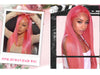 40 Inch Hot Pink Transparent Lace Front Wig Human Hair 13x6 Lace Frontal Wigs For Women Long Straight Colored Human Hair Wigs