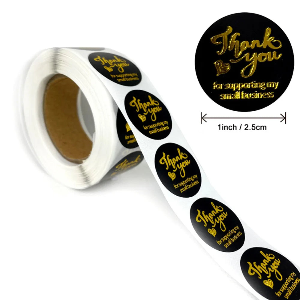2.5cm 50/500pcs Thank You Round Sticker Scrapbook Letter Handmade Stickers Seal Labels Stickers Wedding Gift Flower Decoration