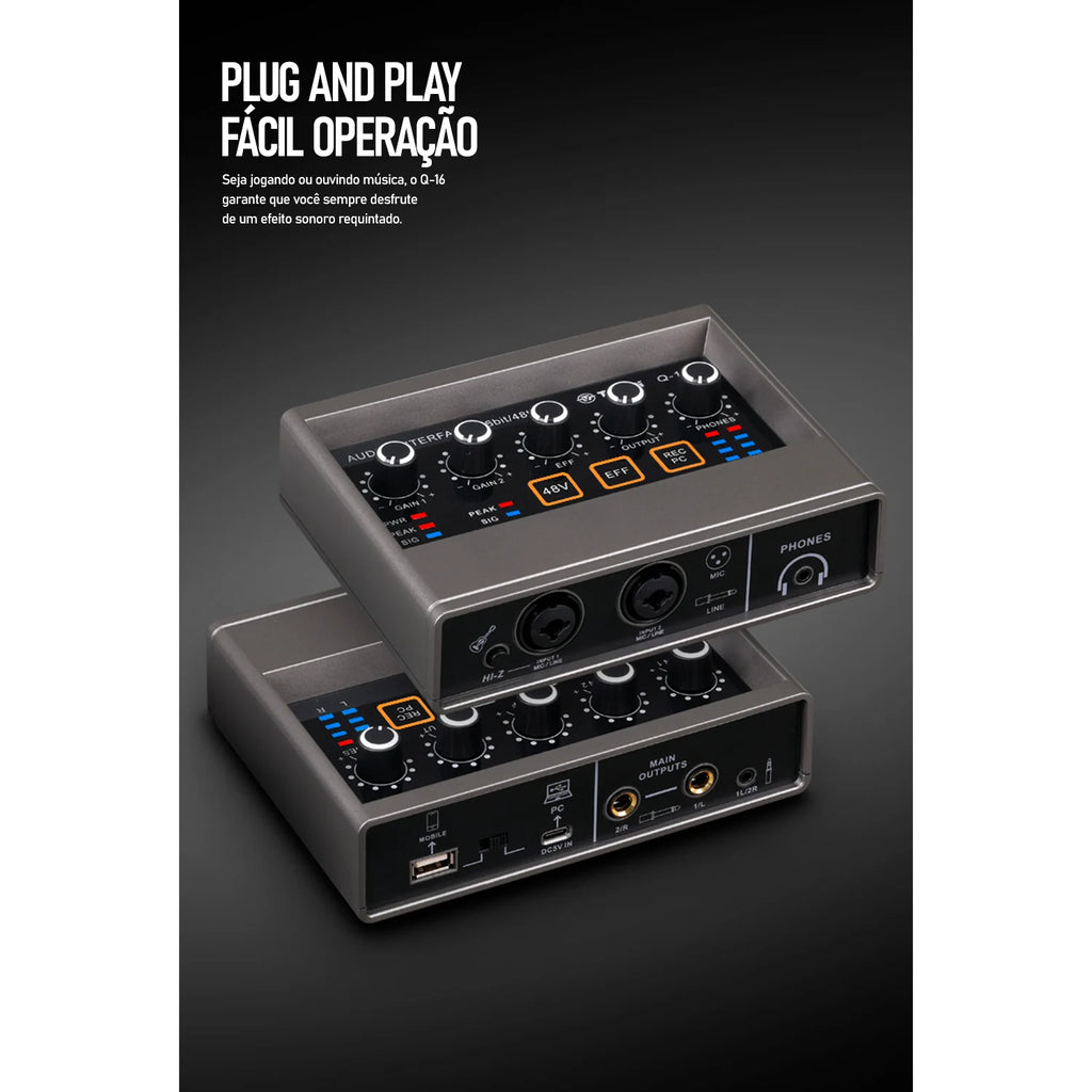 TEYUN Q-16 Professional Audio Sound Card With Electric Guitar Monitor Recording Live Broadcast For Studio Interface Singing