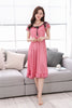 Sexy Nightgown Women 2025 Long Female Summer Short Sleepwear Faux Satin Bow Nightdress Round Neck Nightwear For Ladies  Nighty