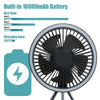 10000mAh Camping Fan Rechargeable Desktop Portable Circulator Wireless Ceiling Electric Fan with Power Bank LED Lighting