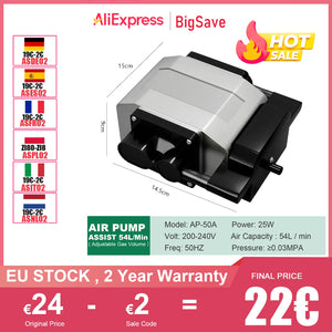 NEJE 25W Air Compressor Air Assist Pump 54L/min Air Output for All Brands CNC Laser Engraving Machines Low Noise Cutting Tools