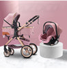 Luxury Baby Stroller 3 in 1 Newest Easy Folding Multifunctional Stroller Travel Portable Baby Carriage Safety Seat EU Standard