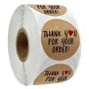 50-500pcs thank you for your order sticker white labels sticker Heart Thanks for Shopping Small Shop Local Handmade sticker