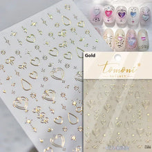 Load image into Gallery viewer, Lovely Gold Silver Black White Line Bowknot 3D Self Adhesive Nail Art Decorations Stickers Ribbon Cute Manicure Decals Wholesale