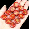 12pcs 18mm Round Zodiac Ornament Natural Stone Crystal Agate 12 Zodiac Sign Rune Reiki Stone Jewelry Accessories Christmas Gift