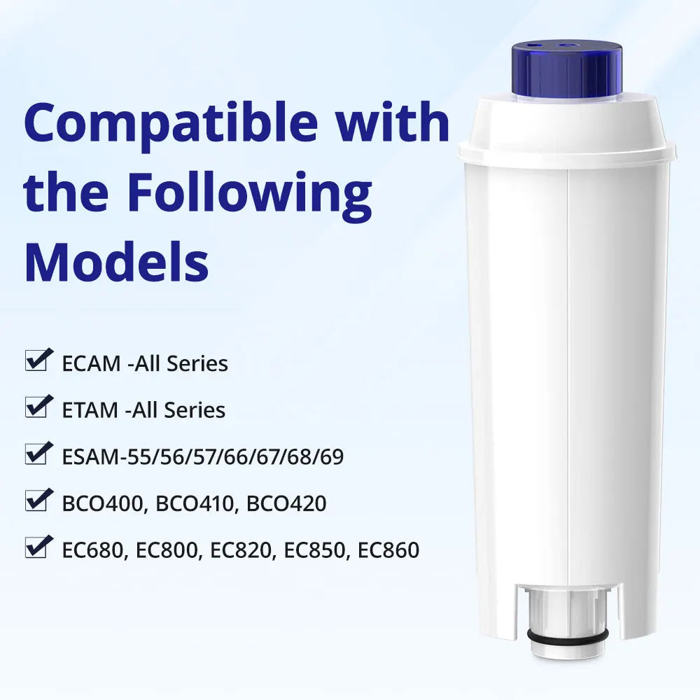Water Filter Cartridges Replacement for DeLonghi Coffee Machines, Activated Carbon, DLSC002, ECAM, ESAM, ETAM, BCO, EC