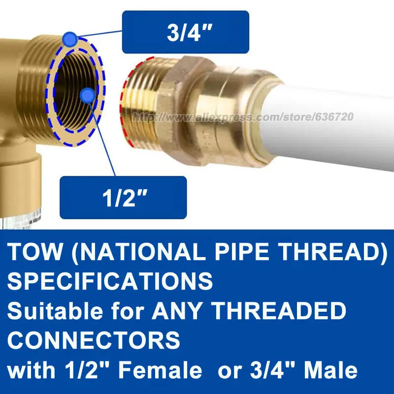WSP50 Reusable Whole House Spin Down Sediment Water Filter, 50 Micron Flushable Prefilter Filtration, Lead-Free Brass