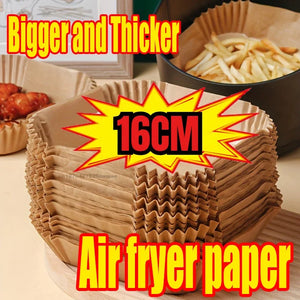 50Pcs Disposable Air Fryer Paper Oil Absorbing And Anti Oil Paper Tray Non Stick Baking Pad Large Toughness Square