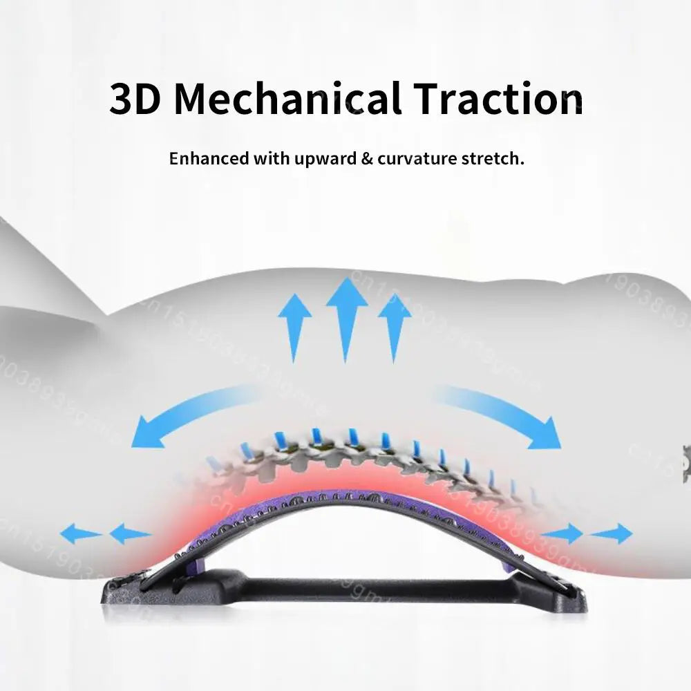 Back Stretcher Multi-Level Adjustable Massager Waist Neck Fitness Lumbar Cervical Spine Cervical Spine Support Massager Tools