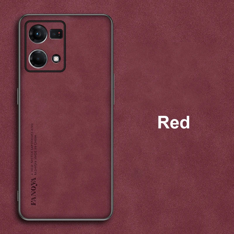 Luxury PU Leather Case For OPPO Reno 8 Pro Plus 7 4G 7 Lite 7Z 8Z 5G Cover Matte Silicone Protection Phone Case For OPPO F21 Pro