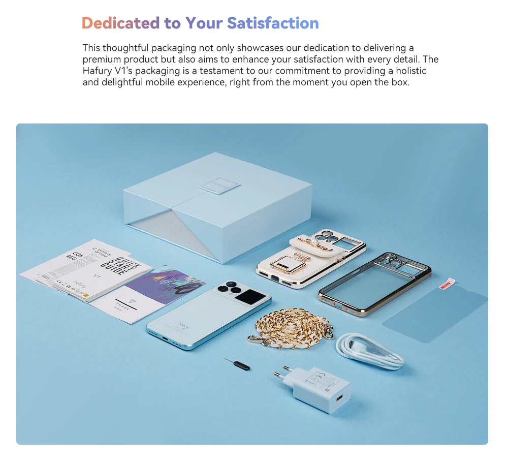 Cubot Hafury V1, Smartphone Android, 16GB RAM(8GB+8GB), 256GB ROM, Dual Screen, 64MP Camera, NFC, Global Version, Dual 4G Phone