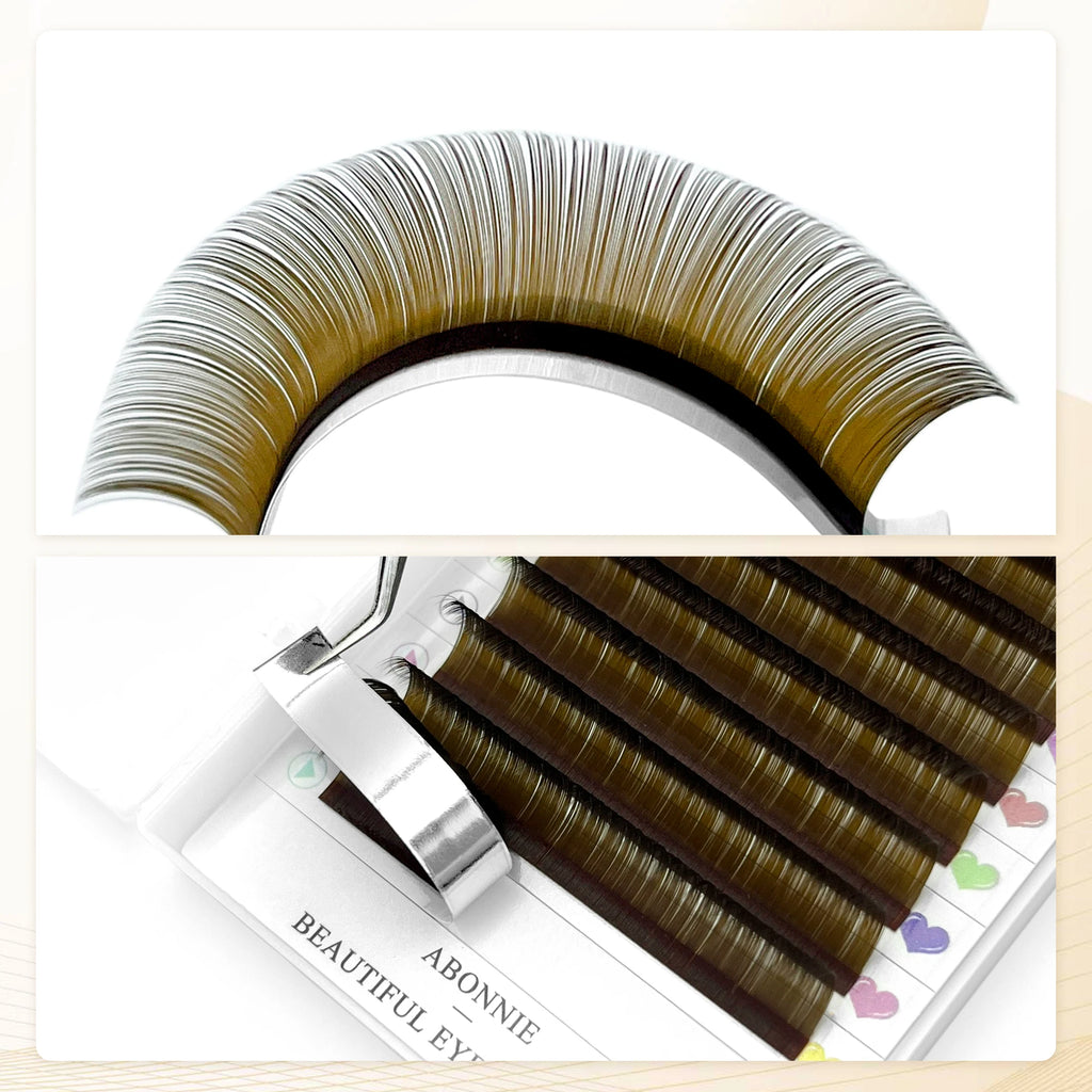 ABONNIE Dark Brown Eyelash Extension Mix 8-15mm Mink Individual Eyelash Lashes High Quality Color Natural Korean Eyelashes