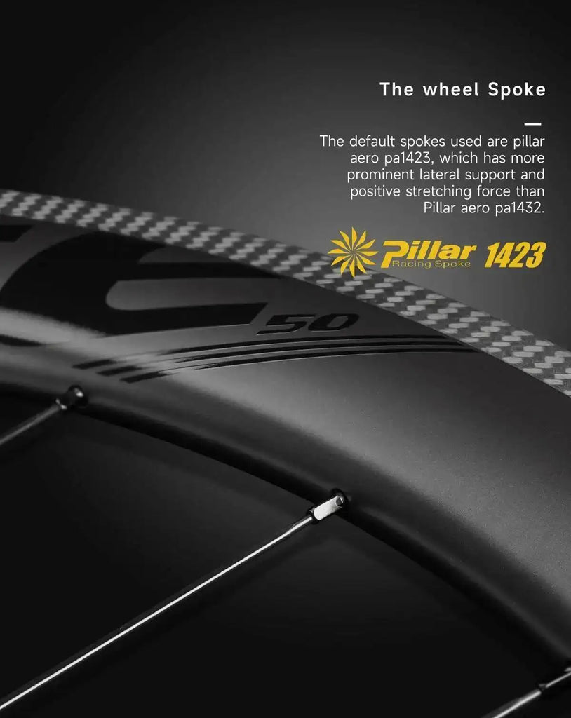 ELITEWHEELS 700c Road Carbon Wheels UD Finish UCI Quality Carbon Rim Tubeless Ready Pillar Nipple 1423 Spokes Racing Wheelset