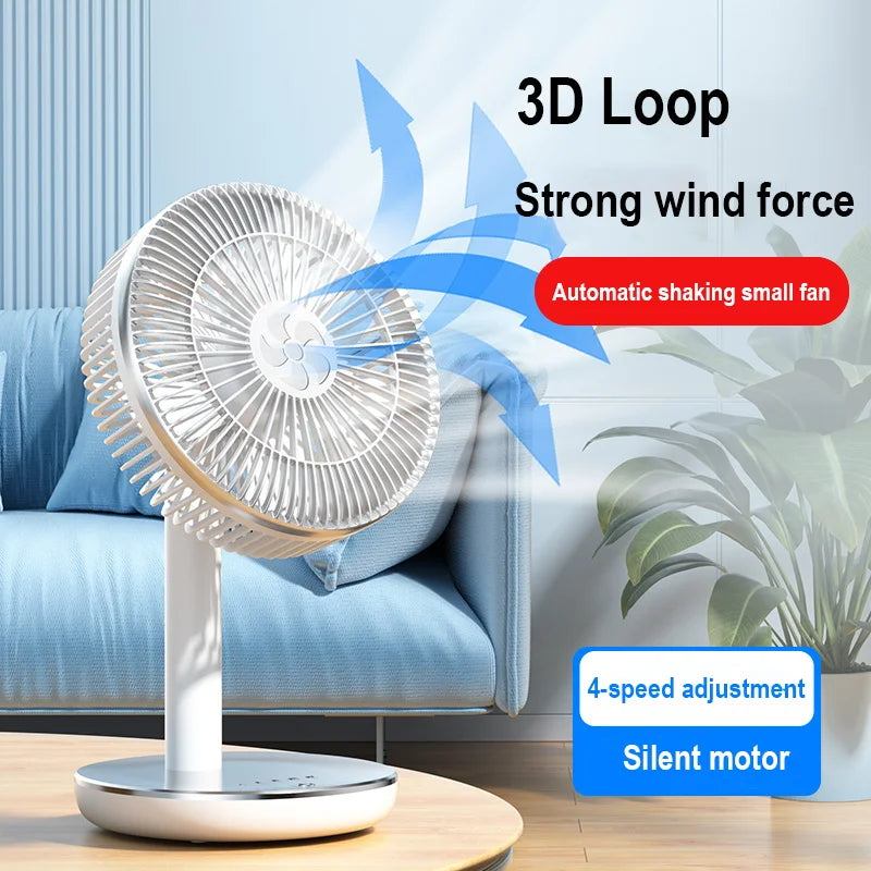 Fans Portable Desktop Fan Home Office Dormitory USB Rechargeable Small Electric Fan Air circulators High Wind Table Fan 7200mAh