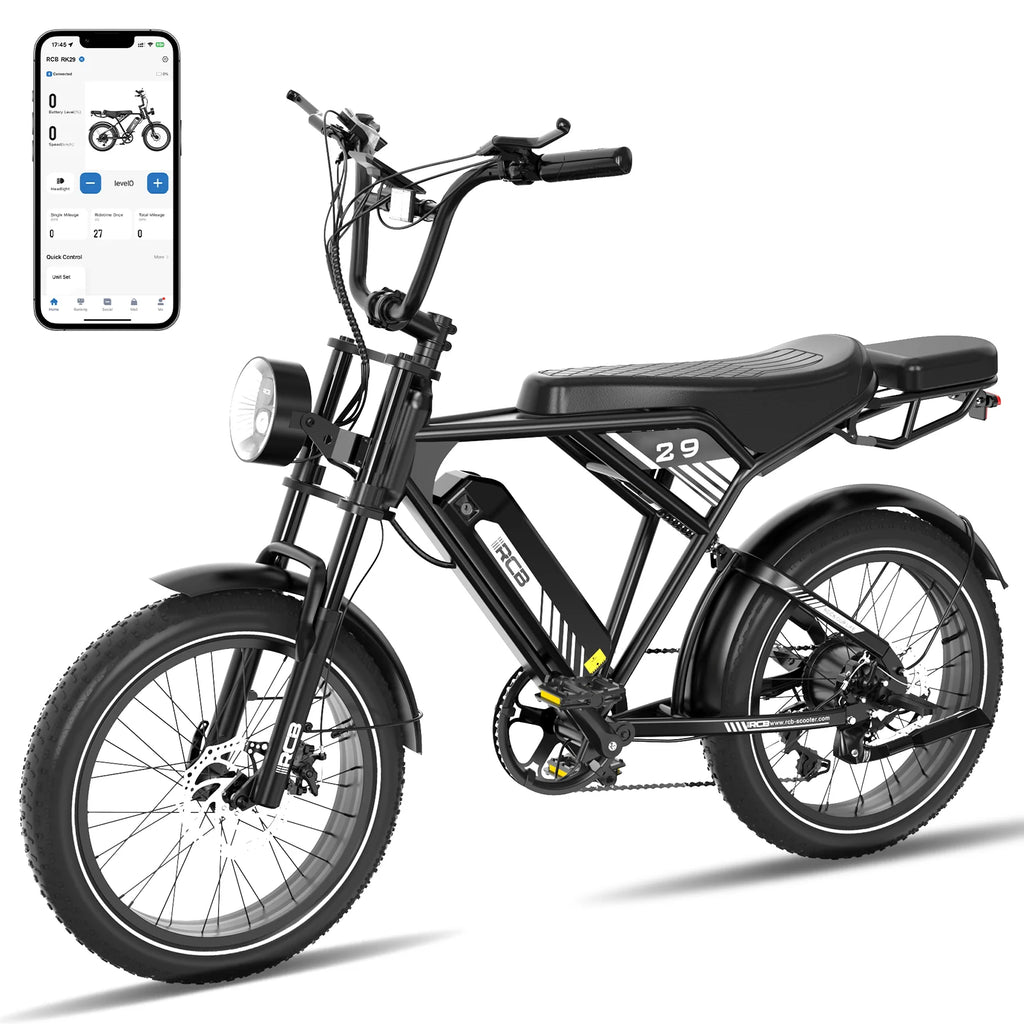 RCB 20'' E Bike, Electric Mountain Bike for Adults, Commuting Electric Bike with Removable 48V 15Ah Battery & APP, Range 40-60KM