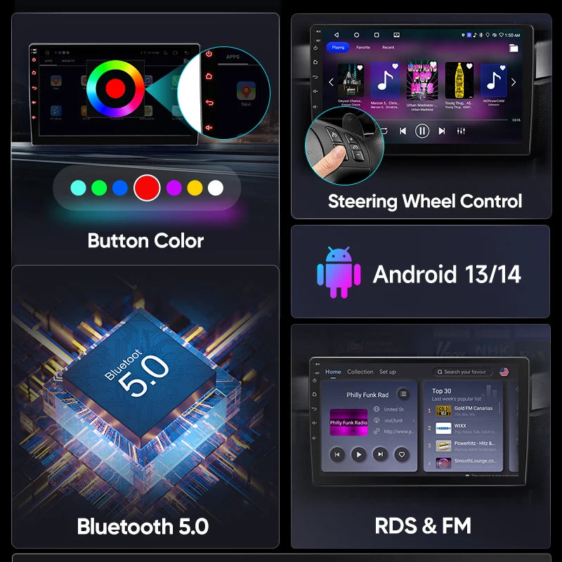 AWESAFE Wireless CarPlay for Apple Android 13 Auto Radio for FIAT 500 Abarth 2007 2008 2009-2015 Multimedia Screen Stereo GPS