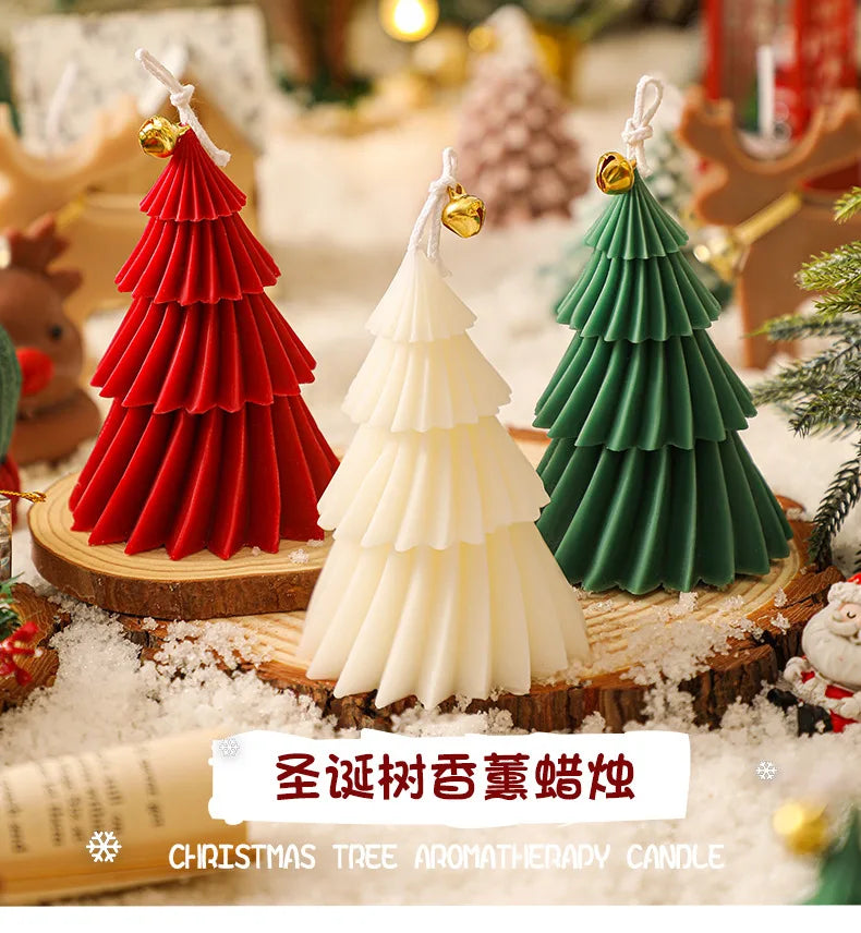 New Christmas Tree Shape Candle Aromatherapy Candle Xmas Scented Candles Handmade Candles Gift Home Decor vela navidad candele