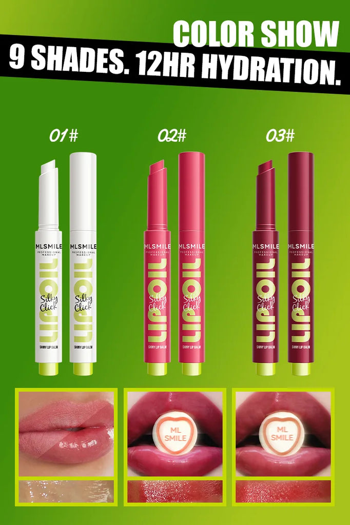 MLSMILE multi-color Silky Click Lip Care Hydrating Lip Gloss with Radiant Mirror HIGH-Shine, Effortless Press Long-Lasting SEXY