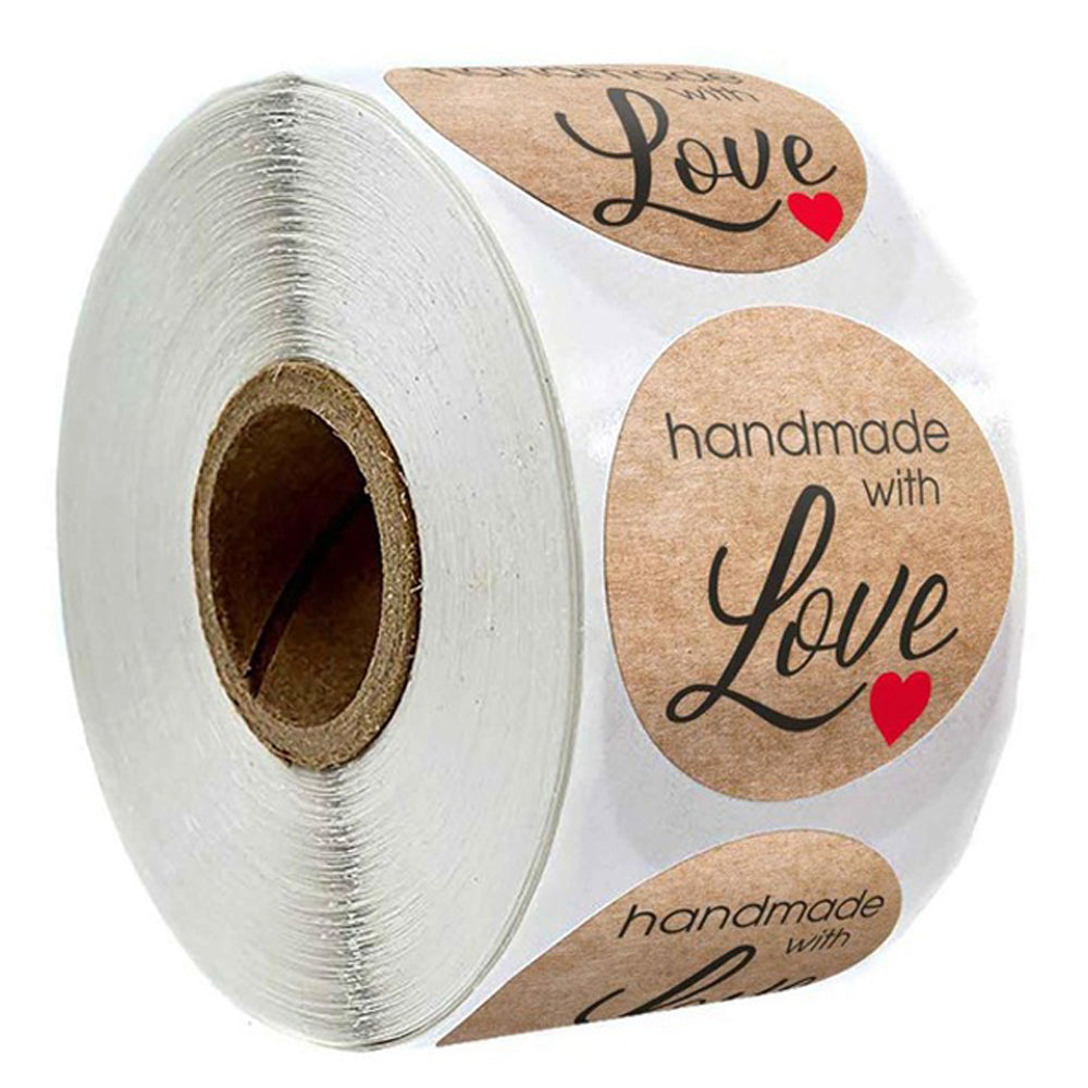500pcs Vintage Kraft Paper Stickers Scrapbook Gift Stationery Label Stickers Handmade With Love Thank You For The Stickers