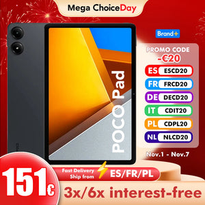 Global Version POCO Pad Tablet 12.1'' 120Hz 2.5K LCD Display Snapdragon 7s Gen 2 Octa core 10000mAh Battery 33W Charging