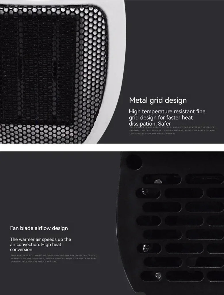 Portable Heater Electric Heater Plug-in Room Heater Home Appliance Heating Furnace Mini Radiator Remote Heating 500W