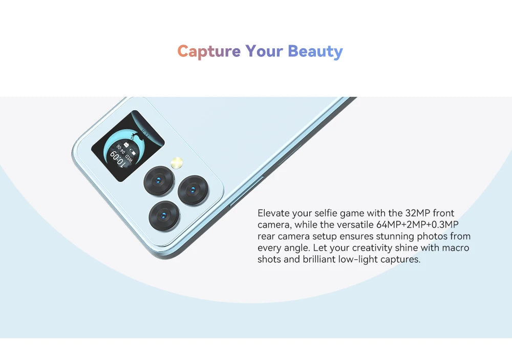 Cubot Hafury V1, Smartphone Android, 16GB RAM(8GB+8GB), 256GB ROM, Dual Screen, 64MP Camera, NFC, Global Version, Dual 4G Phone