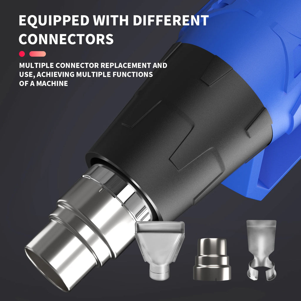 2000W Heat Gun ,3 Nozzles Hot Air Gun Variable Temperature For DIY, Stripping Paint, Shrinking PVC Drying Crafts & Wrap Paint