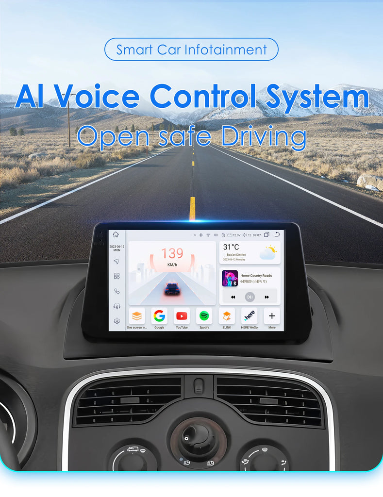 Hizpo Car Radio Android Auto For Renault kangoo 2009-2018 Multimedia Player Carplay GPS Intelligent System NO 2DIN DVD Head Unit