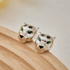 Designer Fashion Style Earrings Necklace Inlay Cubic Zircon Black Enamel Spots Leopard Panther Jewelry Sets